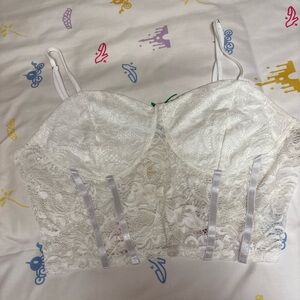 White Lace Corset Crop Top